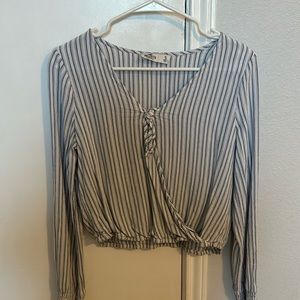 Hollister blue striped long sleeve